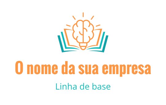 Design de logo criativo com um cérebro acima de um livro aberto