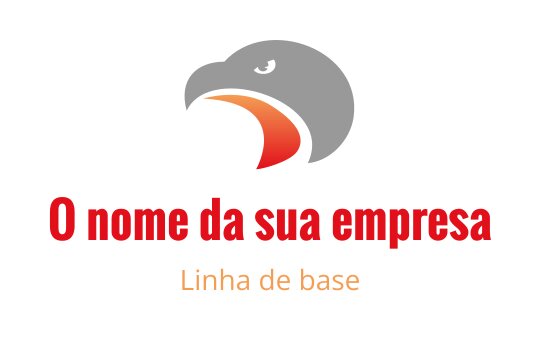 Logo de cabeça de águia ousada em cinza, laranja e vermelho