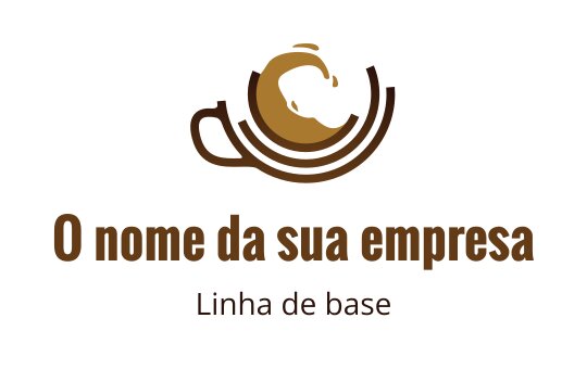 Design de logo de xícara de café elegante com vapor em tons quentes