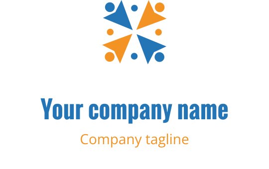 Design de logo colorido com formas abstratas e elementos dinâmicos