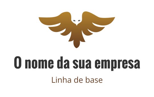 Design de logo elegante de águia dourada e marrom com asas abertas