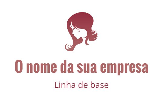 Design de logo elegante com a silhueta de uma mulher com cabelo esvoaçante