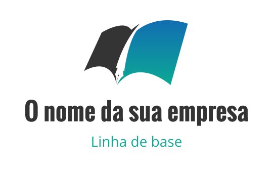 Design de logo moderno com um livro aberto em azul e preto