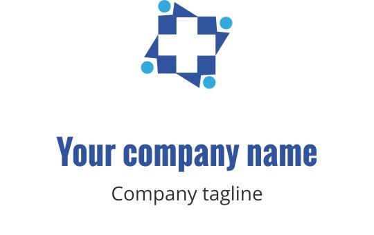 Design de logo moderno em azul e verde-água com forma de estrela geométrica