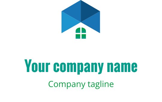 Design de logo moderno com uma árvore estilizada em azul e verde