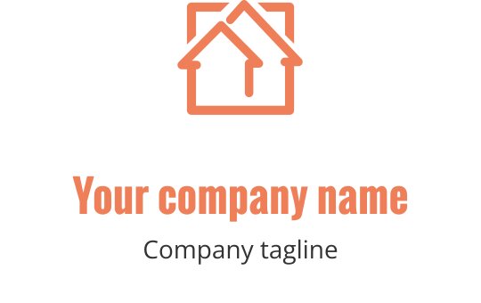 Design de logo moderno em coral com formas arquitetônicas abstratas