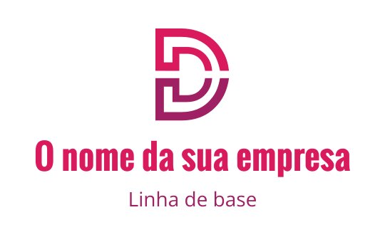 Design de logo moderno em rosa e roxo com formas de D interligadas
