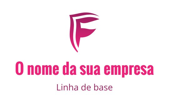 Logo design com a letra "F" em rosa bold e estilo moderno