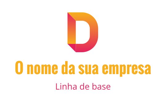 Design de logo moderno em gradiente com a letra D em laranja e rosa