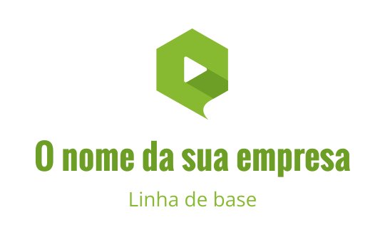 Design de logo hexagonal verde moderno com um elemento de botão de play