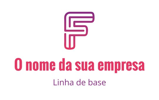 Design de logo moderno com a letra F estilizada em gradiente rosa e roxo