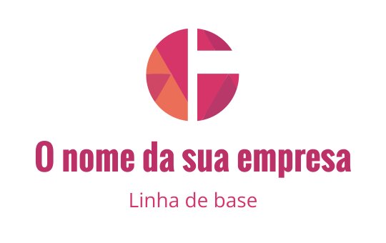 Design de logo circular moderno com formas geométricas em rosa e laranja