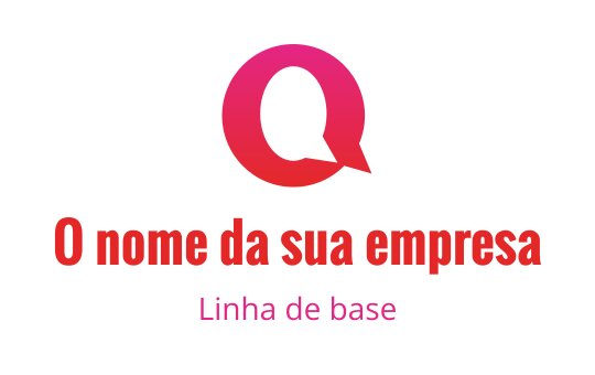Design de logo moderno em gradiente com a letra Q estilizada em rosa