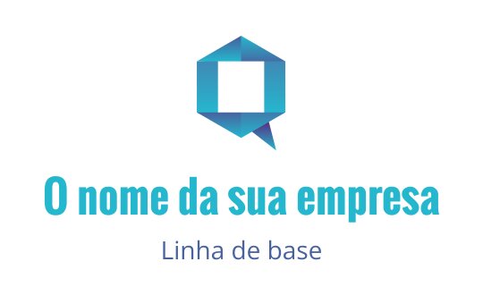 Design de logo geométrico moderno com uma bolha de fala em tons de azul