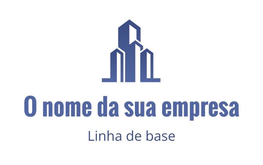 Design de logo moderno em azul com formas de edifícios abstratas