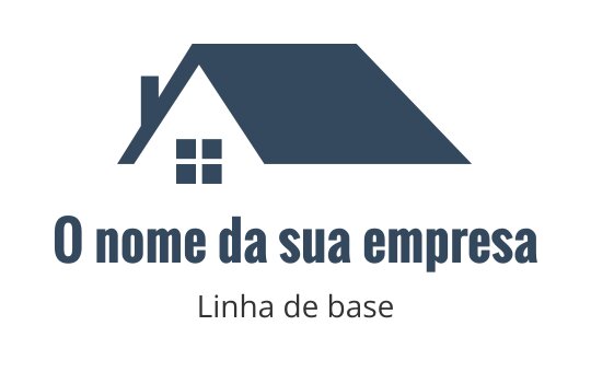 Logo de casa moderna com telhado inclinado e duas janelas