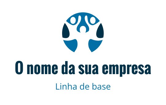 Design de logo moderno com figuras interconectadas em tons de azul