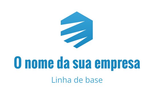 Design de logo moderno em azul com forma hexagonal e linhas dinâmicas