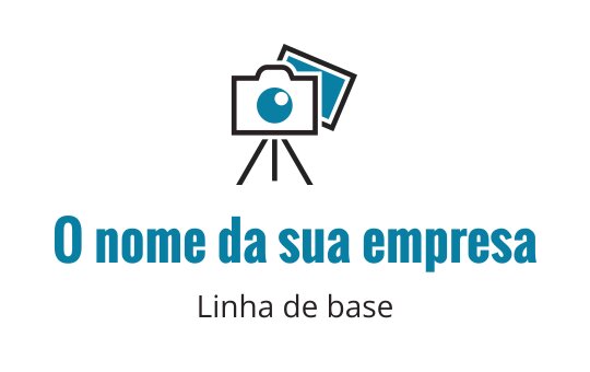 Design de logo moderno de câmera com tripé e detalhes azuis