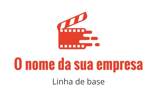 Logo design de claquete de filme vermelha dinâmica com linhas de movimento