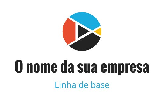 Design de logo circular colorido com um botão de play e formas geométricas