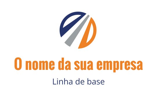 Design de logo circular moderno com elementos azuis, laranjas e cinzas