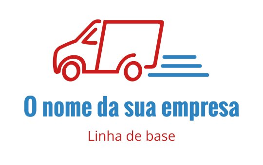 Logo de van de entrega dinâmica em cores vermelha e azul