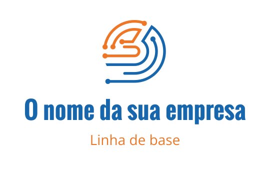Design de logo moderno com linhas interconectadas em azul e laranja