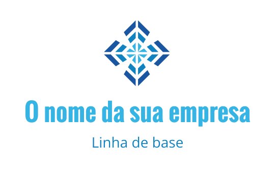 Design de logo geométrico moderno em azul com motivos de seta