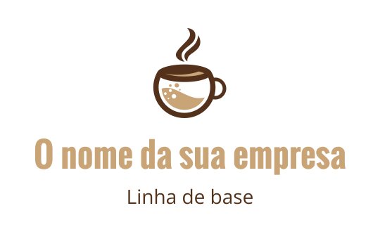 Logo de xícara de café com vapor e bolhas divertidas