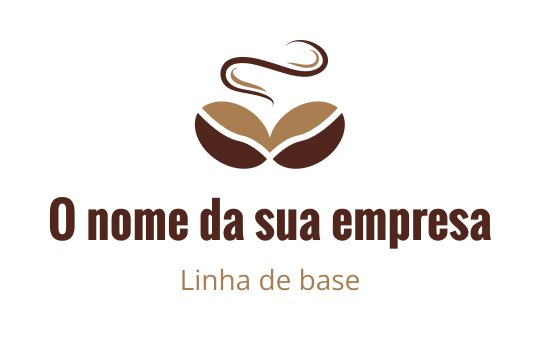 Logo de grão de café estiloso com vapor e tons terrosos