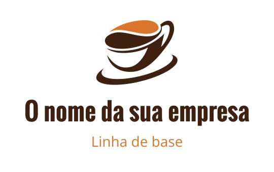 Logo de xícara de café moderna com cores quentes de marrom e laranja