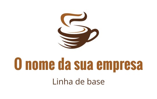Logo de xícara de café moderna com vapor em tons marrons quentes