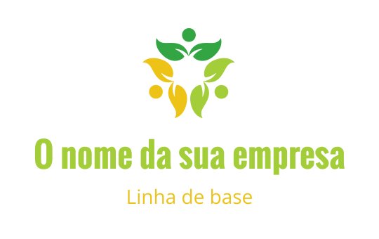 Design de logo colorido com folhas estilizadas e figuras humanas