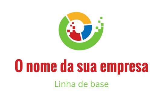 Design de logo circular colorido com segmentos verde, azul, amarelo e vermelho