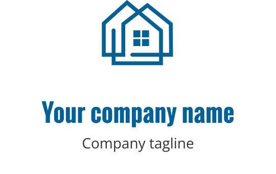 Logo em teal com uma casa estilizada e uma entrada acolhedora