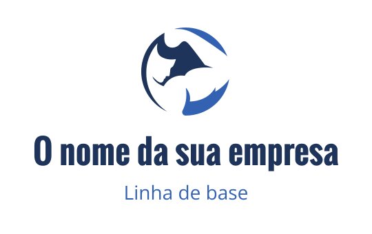 Design de logo circular moderno em azul com elementos de onda abstratos
