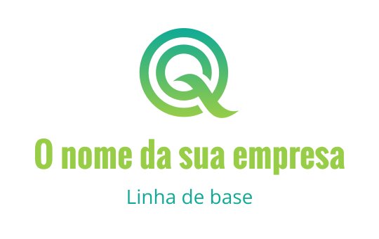 Design de logo moderno em verde e azul com a letra Q estilizada