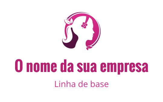 Design de logo com silhueta elegante de uma mulher com flor no cabelo