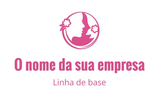 Design de logo elegante em rosa com a silhueta do perfil de uma mulher e flores