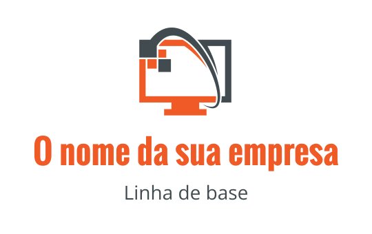 Design de logo moderno de computador com esquema de cores laranja e cinza