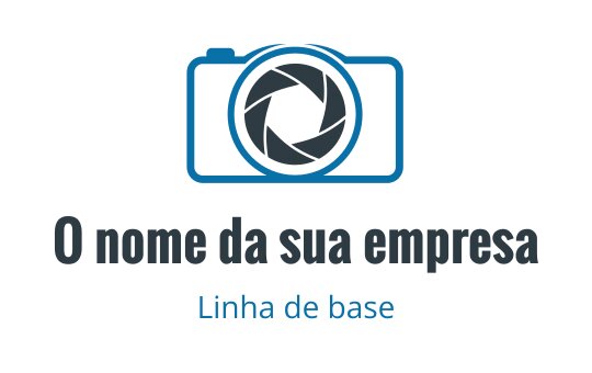 Logo de câmera moderna com um diafragma de lente estilizado