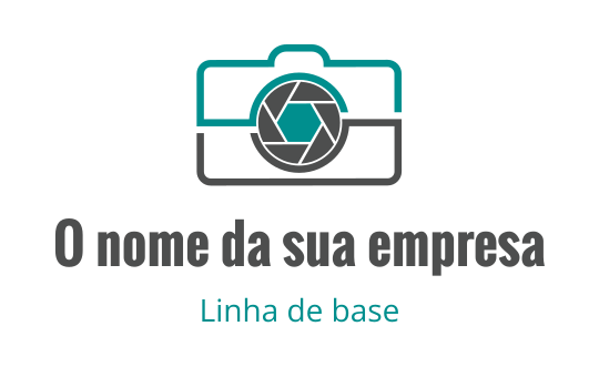 Design de logo moderno de câmera com elemento de lente geométrica