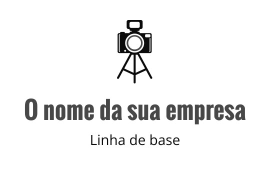 Design de logo minimalista de câmera com tripé e lente circular