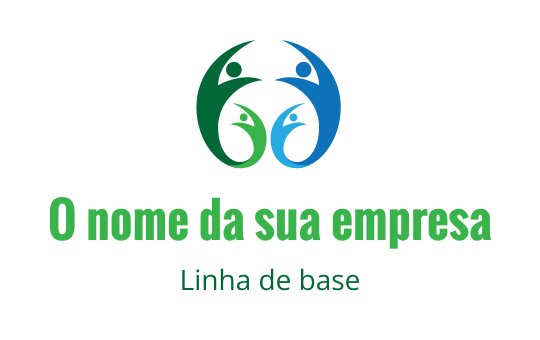 Design de logo moderno com figuras interconectadas em verde e azul