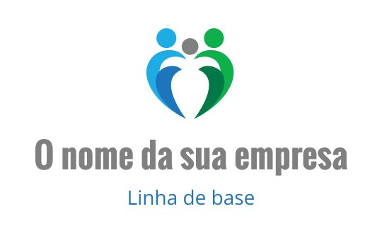 Design de logo colorido com três figuras abstratas em forma de coração