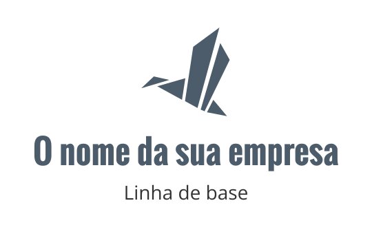 Design de logo moderno e geométrico com um pássaro estilizado em tons de azul