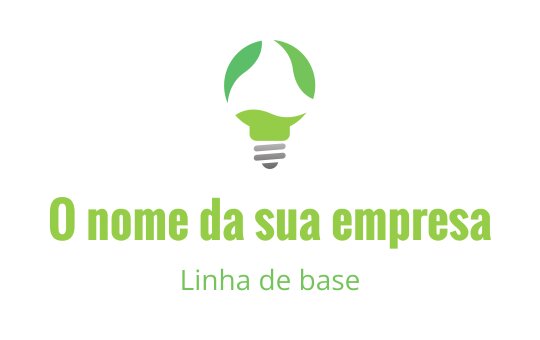 Logo de lâmpada moderna com detalhes de folha verde