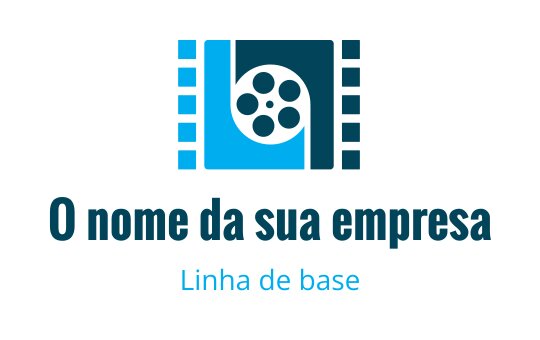 Design de logo moderno com um carretel de filme e tiras de filme estilizadas