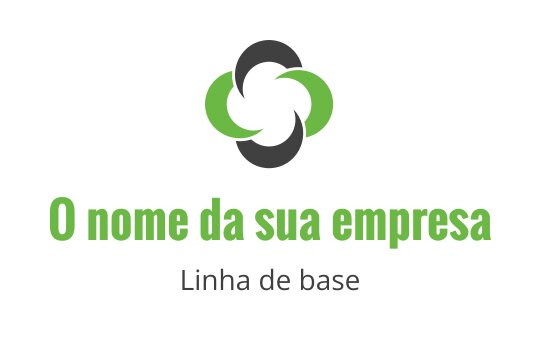 Design de logo moderno com formas verdes e cinzas entrelaçadas